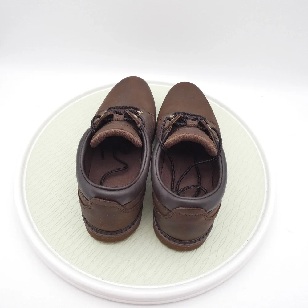 LL Bean Mens Stonington Shoes 12 Wide Dark Brown Leather Lace Up Oxford 507199
